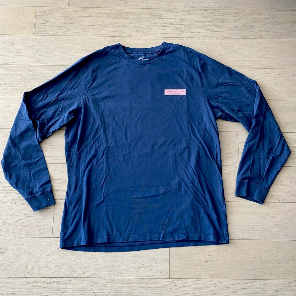 VINEYARD VINES Long Sleeve T-Shirt, Navy & Pink, Men’s size Large, lightly worn
